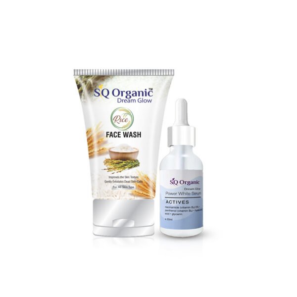 SQ Rice Facewash 120ml + SQ Power White Serum Bundle